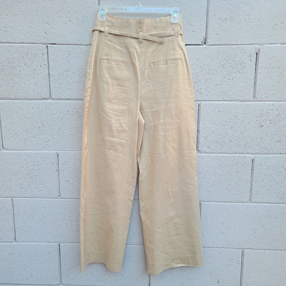 Derek Lam 10 Crosby | Sergio Linen Blend High Waist Wide Leg Pants Size 6 - Picture 7 of 11